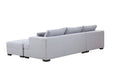 GFD Home - Tufted Fabric 3-Seat L-Shape Sectional Sofa Couch Set w/Chaise Lounge, Ottoman Coffee Table Bench, Light Grey - GreatFurnitureDeal