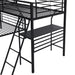 GFD Home - Twin over Full Bunk Bed with a Twin Size Loft Bed attached, with a Desk, Metal, Black(OLD SKU:SM000606AAB-1) - GreatFurnitureDeal