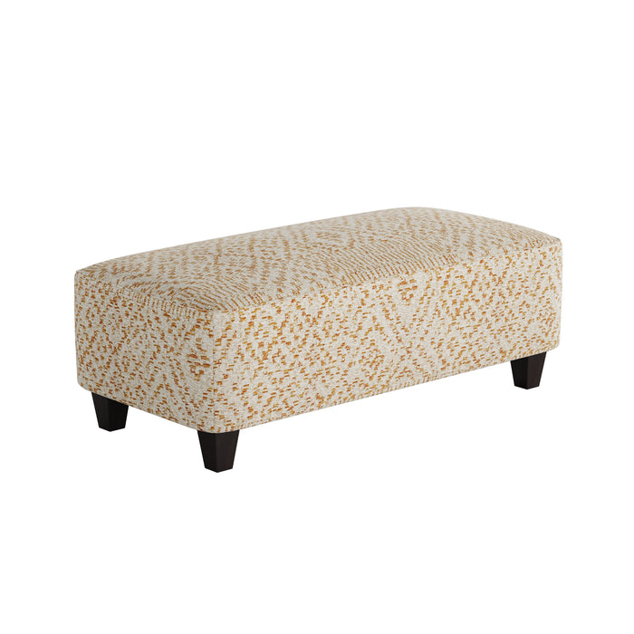 Southern Home Furnishings - Roughwin Squash 49"Cocktail Ottoman in Gold, Beige - 100-C Roughwin Squash