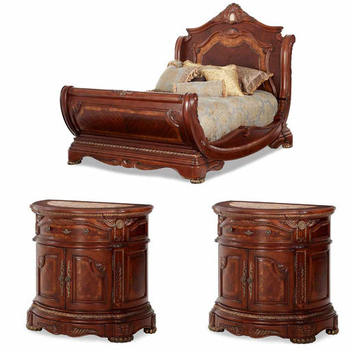 AICO Furniture - Cortina 3 Piece Eastern King Sleigh Bedroom Set - NF65000EKSL-28-3SET - GreatFurnitureDeal