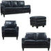Mariano Italian Leather Furniture - Anya Sofa, Loveseat, Chair and Ottoman Set in Midnight Blue - ANYA-SLCO - GreatFurnitureDeal