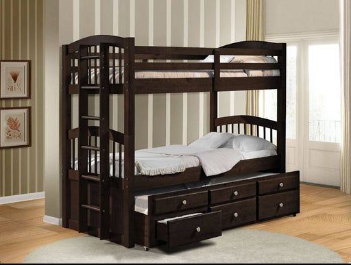 Twin Over Twin Bunk Bed with Drawer Trundle