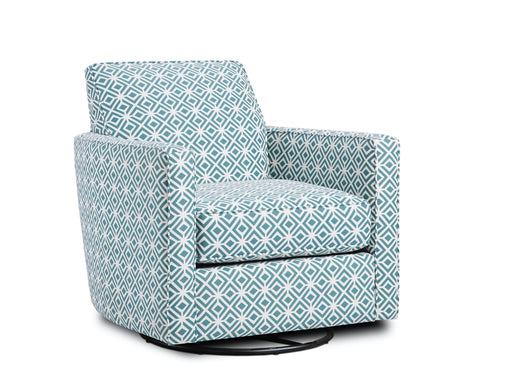 Southern Home Furnishings - Tnt Nickel Swivel Glider Chair in Teal - 402-G RUPERT TEAL - GreatFurnitureDeal