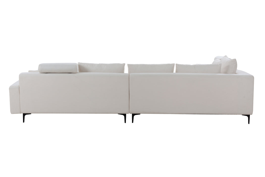 GFD Home - Sectional Sofa Couch,144'' Wide Reversible L-Shaped Sofa Couch Set  with Ottoman for Living Room Apartment Home Hotel - GreatFurnitureDeal