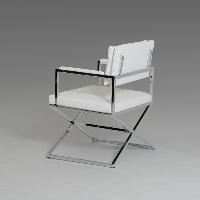 Vig Furniture - Modrest 4047 Modern White Leatherette Dining Armchair (Set of 2) - VGHR4047-WHT