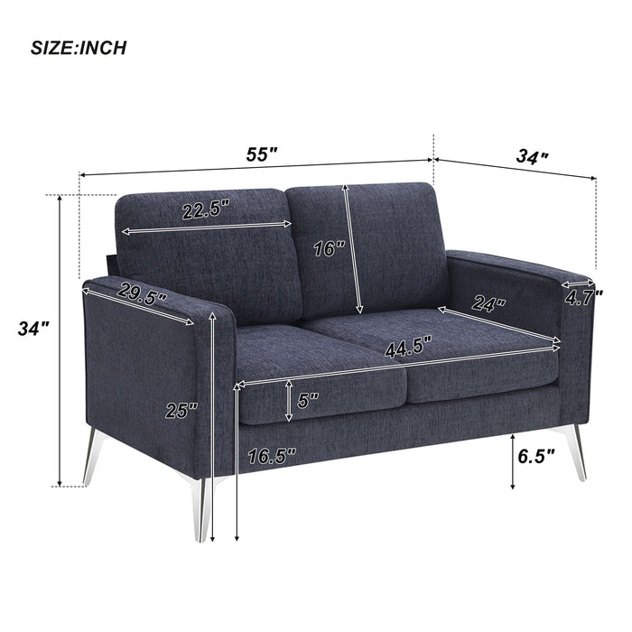 GFD Home -[VIDEO provided] [New]Modern 3-Piece Sofa Sets with Sturdy Metal Legs,Chenille Upholstered Couches Sets Including 3-Seat Sofa, Loveseat and Single Chair for Living Room Furniture Set (1+2+3 Seat) - GreatFurnitureDeal