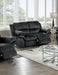 GFD Home - Living Room Furniture Black Padded Suede 2pc Sofa set Sofa And Loveseat Manual Motion Recliner Couch - GreatFurnitureDeal