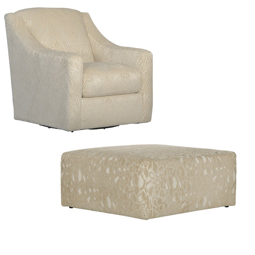Jackson Furniture - Lamar Swivel Chair with Cocktail Ottoman in Cream - 4098-21-12-CREAM - GreatFurnitureDeal