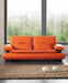 ESF Furniture - 410 Modern Leather Sofa in Rich Orange - 4103ORANGE - GreatFurnitureDeal