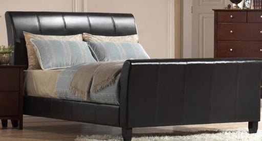Myco Furniture - Jana Full Size Vinyl Bed in Dark Brown - JA1010F - GreatFurnitureDeal