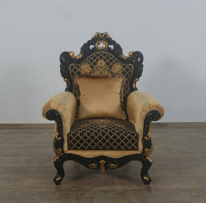 European Furniture - Emperador Chair in Black Gold - 42037-C