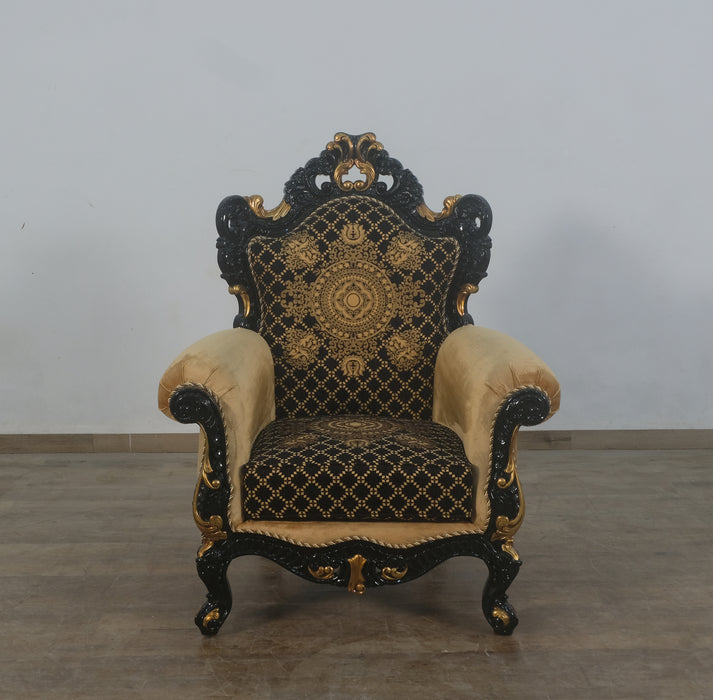 European Furniture - Emperador 4 Piece Luxury Living Room Set in Black Gold - 42037-SL2C