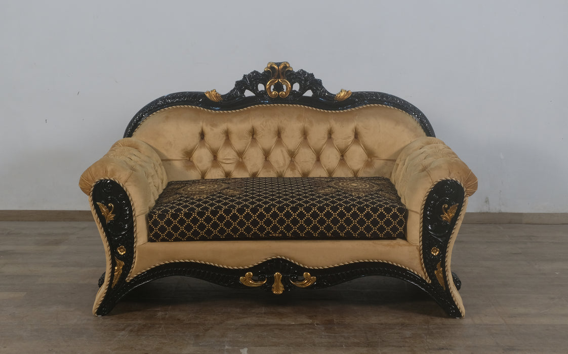European Furniture - Emperador Loveseat in Black Gold - 42037-L