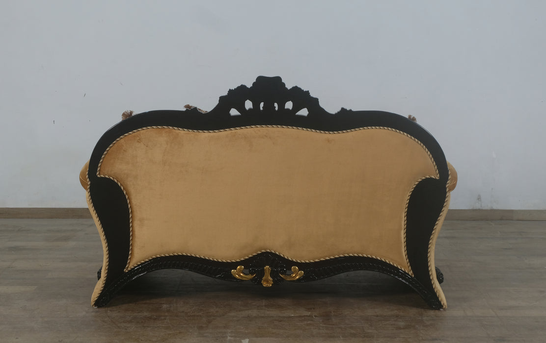 European Furniture - Emperador Loveseat in Black Gold - 42037-L - GreatFurnitureDeal