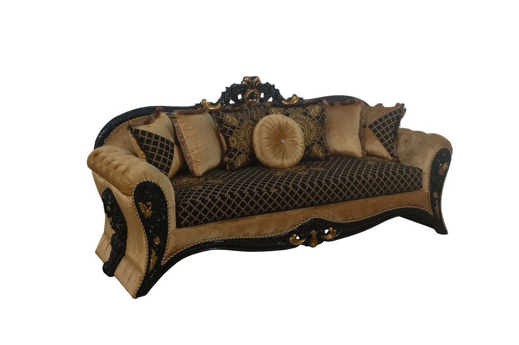 European Furniture - Emperador Sofa in Black Gold - 42037-S