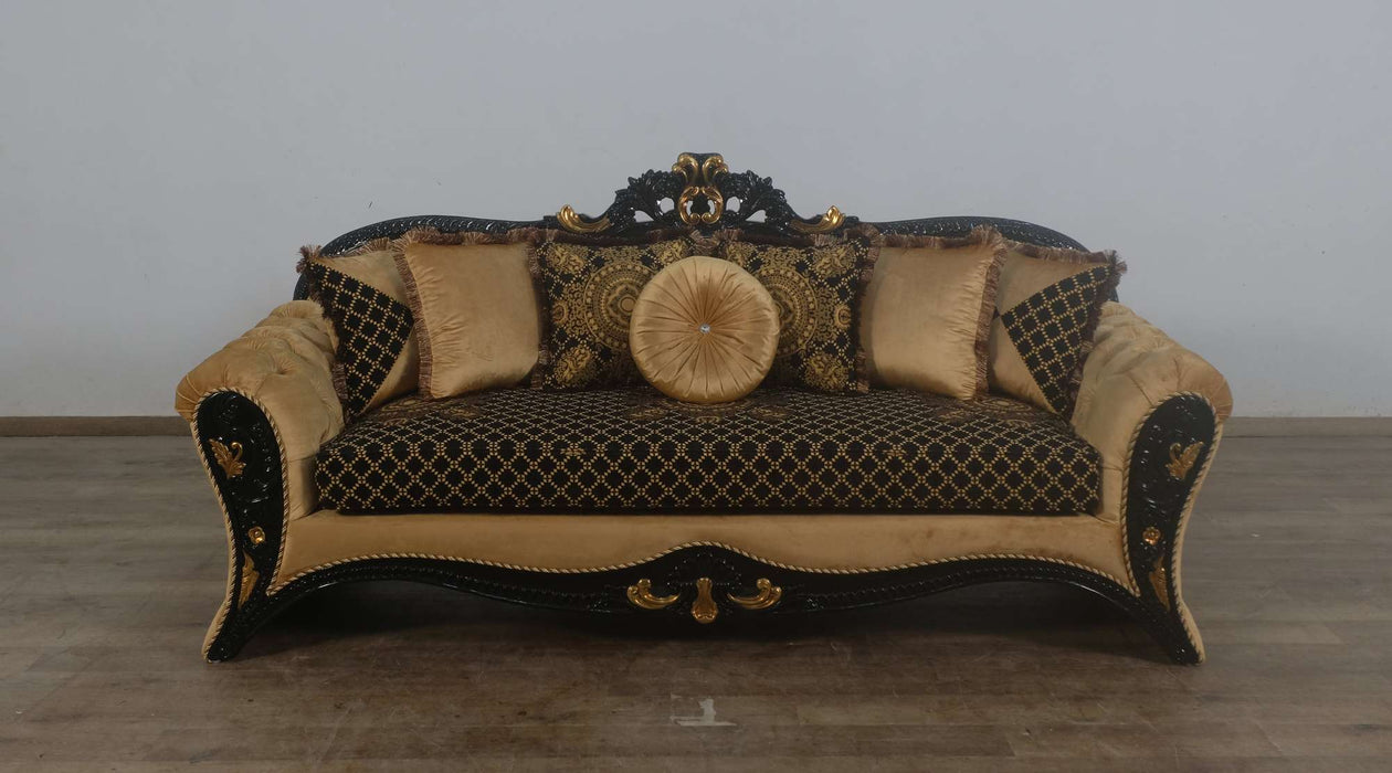 European Furniture - Emperador 4 Piece Luxury Living Room Set in Black Gold - 42037-SL2C - GreatFurnitureDeal