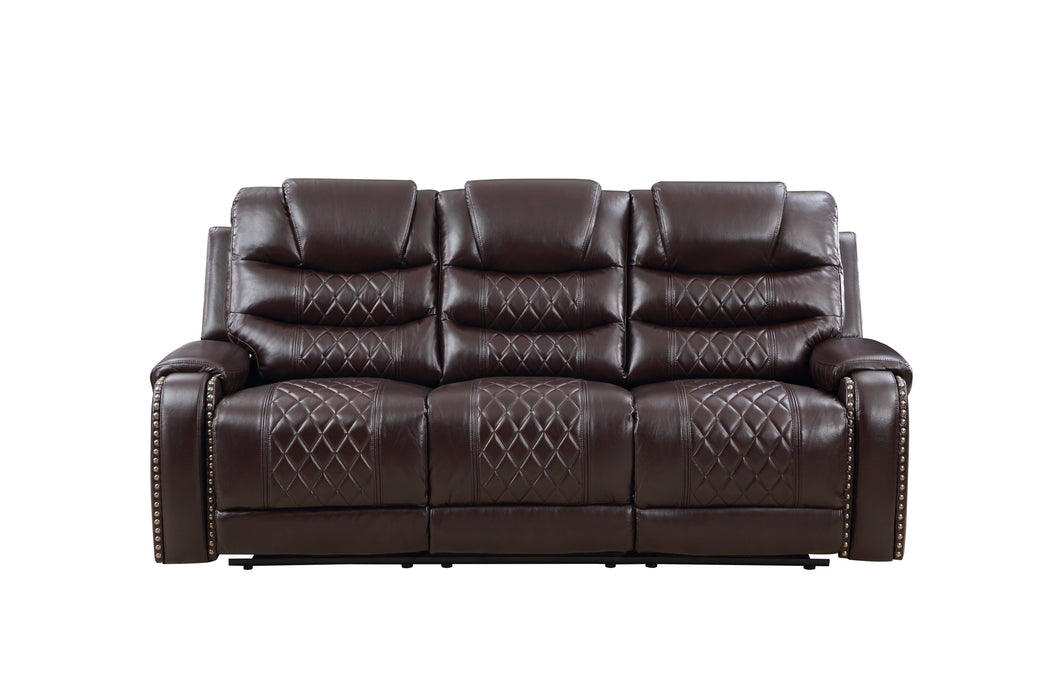 GFD Home - Tennessee Power Reclining 3 Pc Sofa Set in Espresso - GreatFurnitureDeal