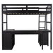 GFD Home - Twin size Loft Bed with Drawers, Cabinet, Shelves and Desk, Wooden Loft Bed with Desk - Espresso(OLD SKU :LP000505AAP) - GreatFurnitureDeal