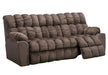 Franklin Furniture - Brayden Reclining Sofa w/Drop Down Table Lights & Drawer Frosty Fridge/Lumbar Massage in Alibaba Umber - 44039-59-ALIBABA UMBER
