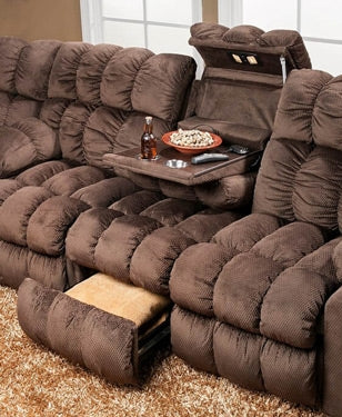 Franklin Furniture - Brayden Reclining Sofa w/Drop Down Table Lights & Drawer In Alibaba Umber