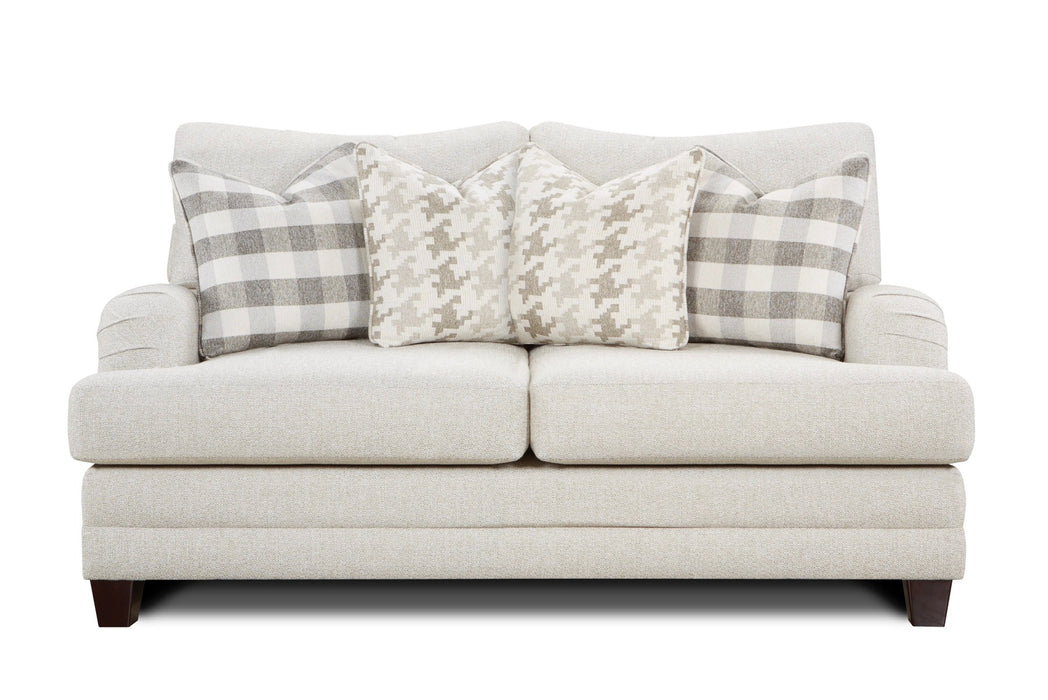 Southern Home Furnishings - Basic Wool Loveseat in Off White - 4481 Basic Wool Loveseat - GreatFurnitureDeal