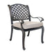 GFD Home - Cast Aluminum 7-Piece Rectangular Dining Set with 6 Arm chairs, Sand dollar cushion - GreatFurnitureDeal