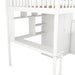 GFD Home - Full size Loft Bed with Bookshelf,Drawers,Desk,and Wardrobe-White - GreatFurnitureDeal