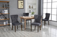 GFD Home - TOPMAX Dining Chair Tufted Armless Chair Upholstered Accent Chair, Set of 6 (Grey) - GreatFurnitureDeal