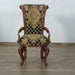 European Furniture - Valentine II  Arm Chair With Black Gold Fabric Set of 2 - 45015-AC - GreatFurnitureDeal