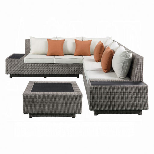 Acme Furniture - Salena Patio Sectional & Cocktail Table in Grey - 45020 - GreatFurnitureDeal