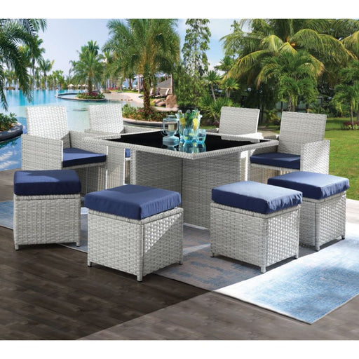 Acme Furniture - Paitalyi 9Pc Patio Set in Blue - 45075 - GreatFurnitureDeal