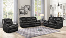 GFD Home - Hong Kong 2 Piece Power Reclining Sofa Set made with Faux Leather in Black - GreatFurnitureDeal