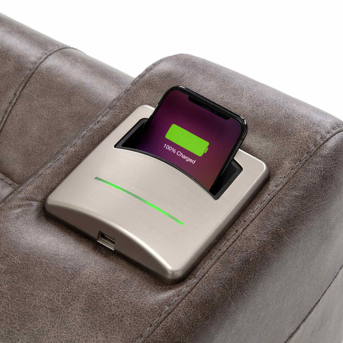 Franklin Furniture - 4541 Edison Power Rocker Recliner w-Wireless Charging Slot, Cupholder & USB in Holster Cappuccino - 4541 CAPPUCCINO - GreatFurnitureDeal