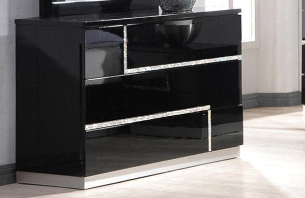 J&M Furniture - Lucca Black Lacquer 3 Piece Youth Platform Bedroom Set - 17685-F-3SET
