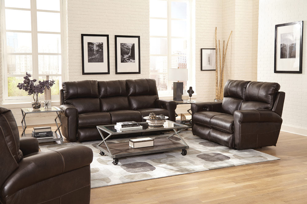 Catnapper - Torretta 3 Piece Power Lay Flat Reclining Living Room Set in Chocolate - 64571-72-70-CHOCOLATE - GreatFurnitureDeal