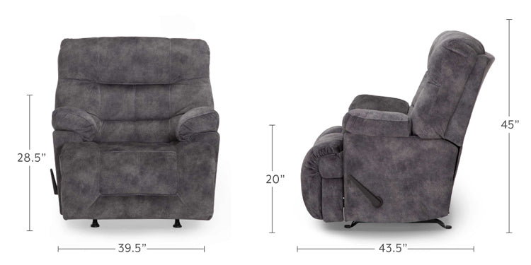 Franklin Furniture - Boss Rocker Recliner in Charcoal - 4585-CHARCOAL