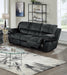 GFD Home - Living Room Furniture Black Padded Suede 2pc Sofa set Sofa And Loveseat Manual Motion Recliner Couch - GreatFurnitureDeal