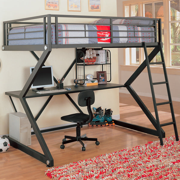 Coaster Furniture - Anchorage Matte Black Loft Bed - 460092