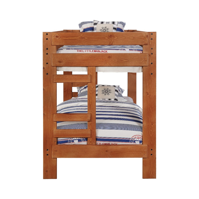 Coaster Furniture - Wrangle Hill Amber Wash Twin Over Twin Bunk Bed - 460243 - GreatFurnitureDeal