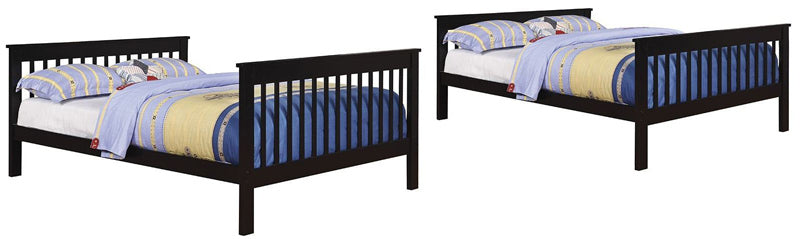 Coaster Furniture - Black Twin over Full Bunk Bed - 460259