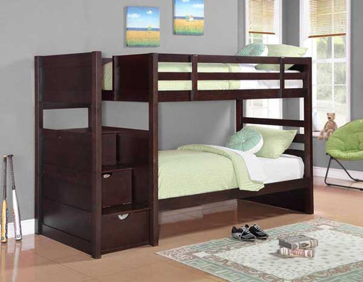 Coaster Furniture - Parker Twin Over Twin Bunk Bed In Brown - 460441 - GreatFurnitureDeal