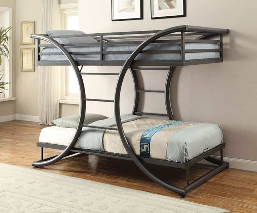 Coaster Furniture - Stephan Gunmetal Twin Over Twin Bunk Bed - 461078 - GreatFurnitureDeal