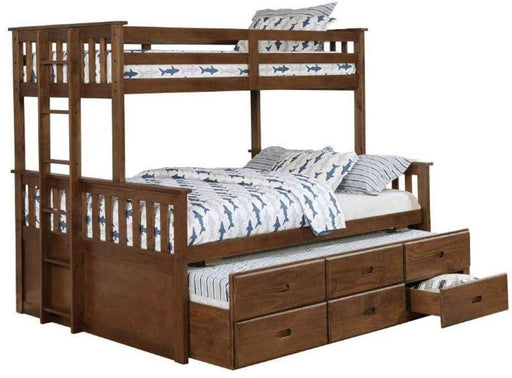 Coaster Furniture - Atkin Twin XL Over Queen Size Bunk Bed in Weathered Walnut - 461147 - GreatFurnitureDeal