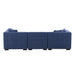 GFD Home - Sectional Sofa with Ottoman DIY Combination Sofa Blue - GreatFurnitureDeal
