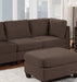 GFD Home - Living Room Furniture Sofa Set Armless Chair Ottoman And 4x Corner Sofa 6pc Set Black Coffee Linen Like Fabric - GreatFurnitureDeal