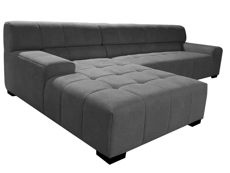 GFD Home - 125.98" Sectional Sofa Dark Grey