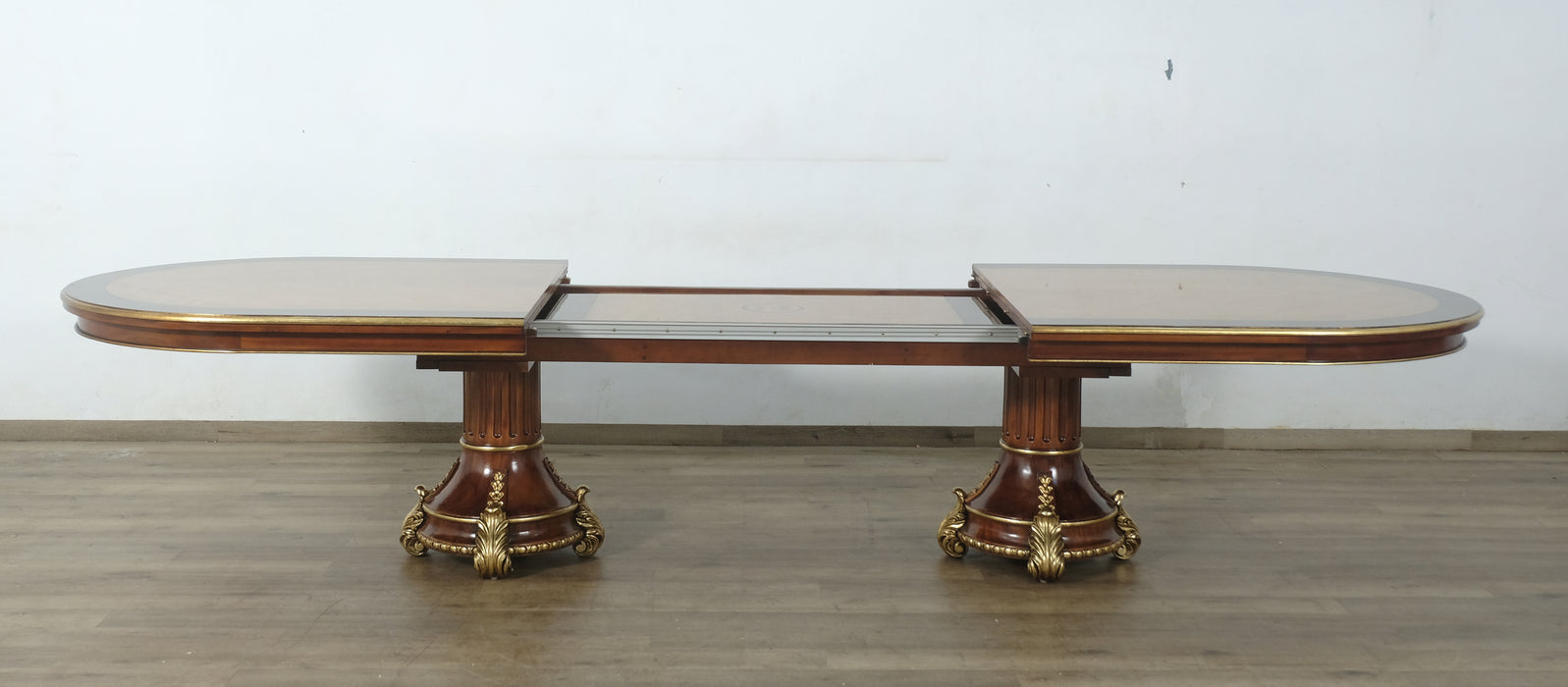 European Furniture - Veronica Dining Table in Antique Dark Gold Leaf - 47076-DT