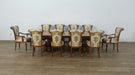European Furniture - Veronica 11 Piece Dining Room Set With Damask Gold Fabric Chair - 47076DT-11SET - GreatFurnitureDeal