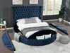 GFD Home - Hazel Queen 5 Pc Vanity Bedroom Set Made With Wood In Blue Color - GreatFurnitureDeal