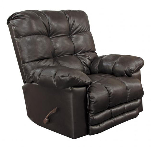 Catnapper - Piazza Top Grain Leather Touch Rocker Recliner with X-tra Comfort Footrest in Chocolate - 47762128309